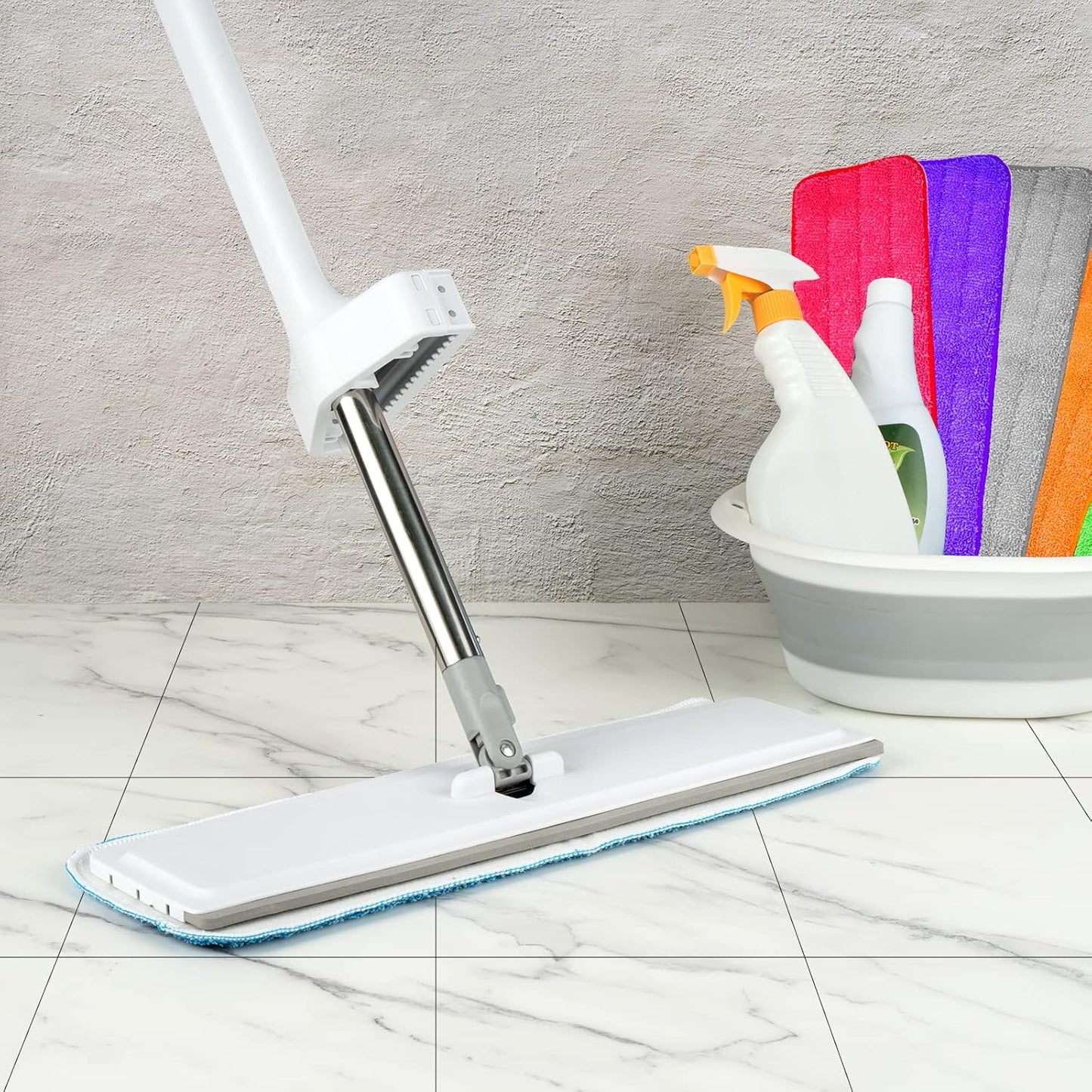 Microfiber Mop Pads, 18.5 x 6.3 Inch Reusable and Washable Spray Mop Pads, Wet and Dry Household Mop Pad Replacement, Set of 12(Colorful)