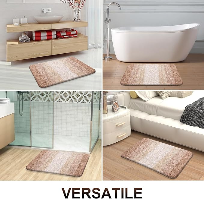 OLANLY Bathroom Rugs Mat 36x24, Extra Soft Absorbent Microfiber Bath Rugs, Rubber Backing, Quick Dry, Machine Washable Bath Mats for Bathroom Floor, Tub and Shower, Home Decor Accessories, Beige