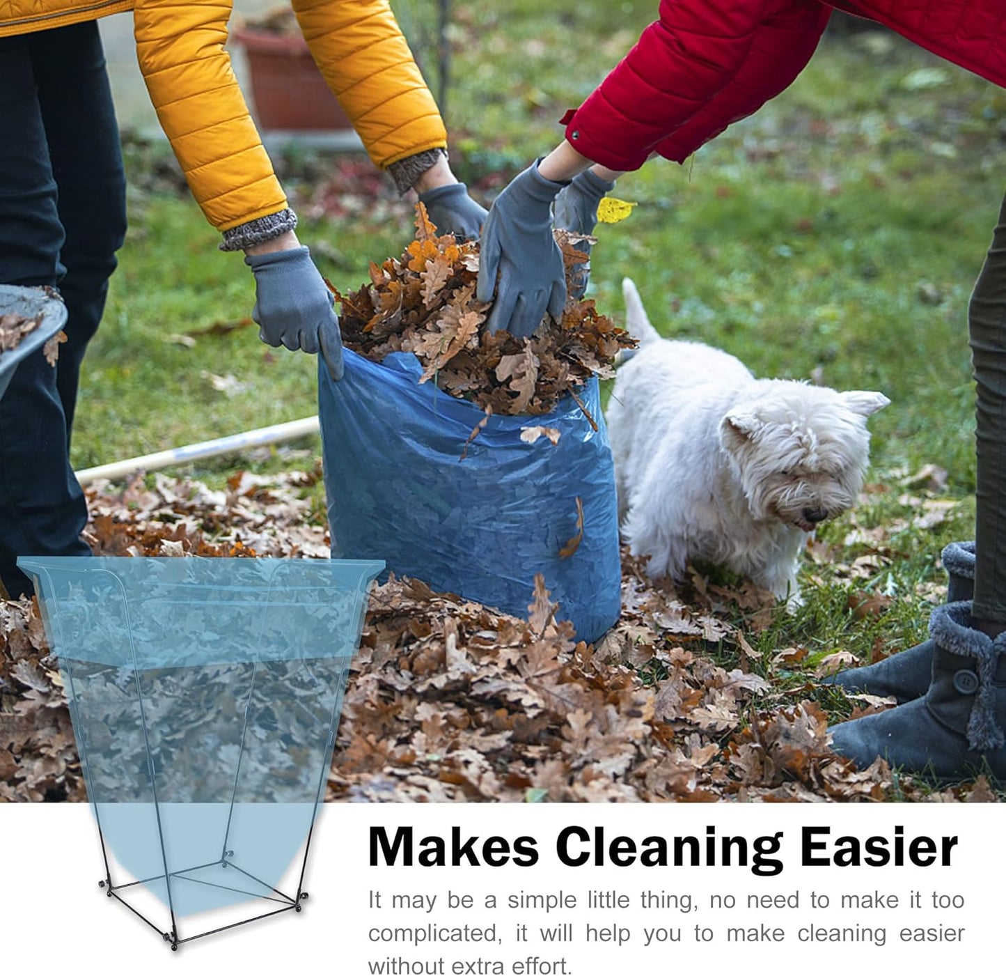 Metal Trash Bag Holder - Garbage Bag Holder Frame Holds 30-45 Gallon Bags-Multi-Use Outdoor Leaf Bag Stand for Yard Camping Garden Lawn Party Supplies (2 Pcs)