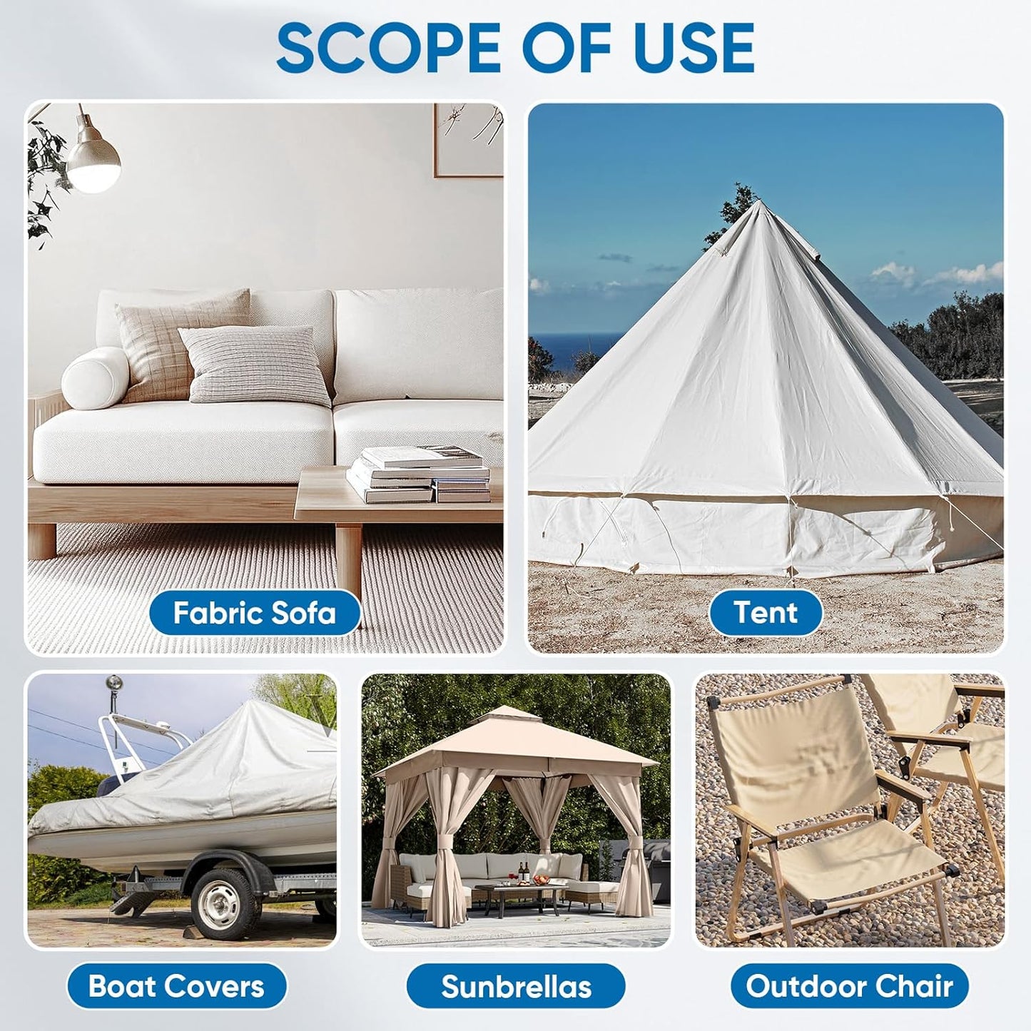 Oversized Canvas Patch 16 "x31, Self-Adhesive Waterproof Canvas Patch Set for Repairing Tents, Couch, Boat Covers, Camping Chairs, Awnings, Car Seats.(Brown)