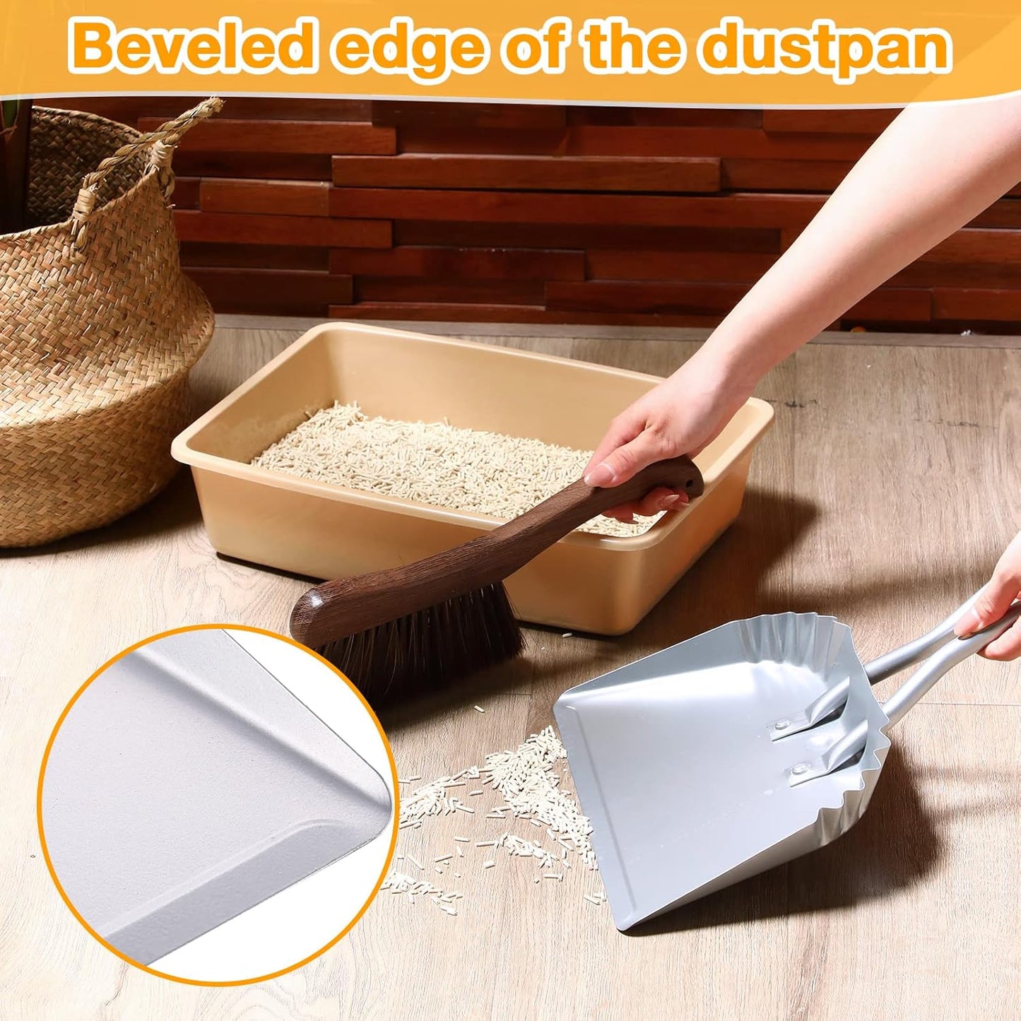 Mumufy 4 Pack 12 inch Heavy Duty Metal Dustpan Large Wide Dust Pans for Household Handheld Wide Scooper and Debris Cleaning Tool Ideal for Home and Commercial Use (Silver)