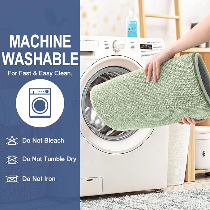 OLANLY Thick Memory Foam Bath Mat Rug 50x30, Extra Soft Absorbent Bathroom Rug, Quick Dry Bath Mats, Non-Slip, Machine Washable Carpet for Bathroom, Tub and Shower, Home Decor Accessories, Sage Green