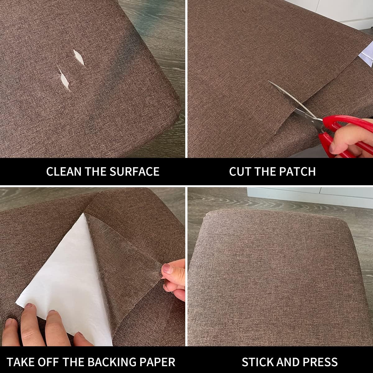 Fabric Repair Patches, 17X79 Inch Linen Repair Tape Self-Adhesive Fabric Patches Durable, DIY Large Linen Tape for Sofa, Couches, Furniture, Chair, Clothing (17X79 Inch, White)