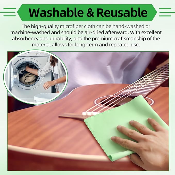 (6-Pack) Gibson Guitar Polishing Cloth,for Flute,Trumpet,Grand Piano,Acoustic Guitars,Electric Guitar,Trombone,Violin,Bass,Clarinet,Tuba Instrument,Brass Instruments Cleaning Kit Accessories