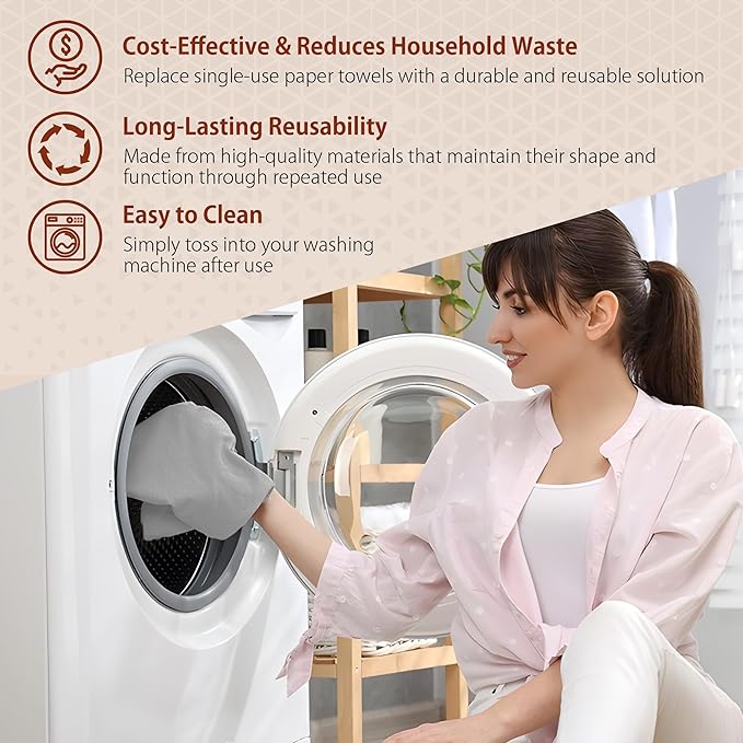 H4N Microfiber Cleaning Cloth Roll, 85 Pack Micro Fiber Wash Cloths for Car, Tear Away Towels, Ultra Absorbent Dish Rags, Non-Abrasive, Reusable and Washable Household Supplies, 11.81" x 11.81", Gray