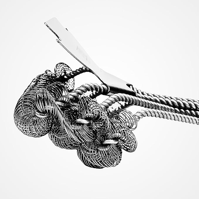 BBQ-AID Grill Brush for Outdoor Grill Bristle Free - 18" BBQ Brush for Grill Cleaning Kit - Safe BBQ Grill Cleaner Brush and Scraper - Stainless Grill Cleaning Brush for Any Grill, Grill Accessories