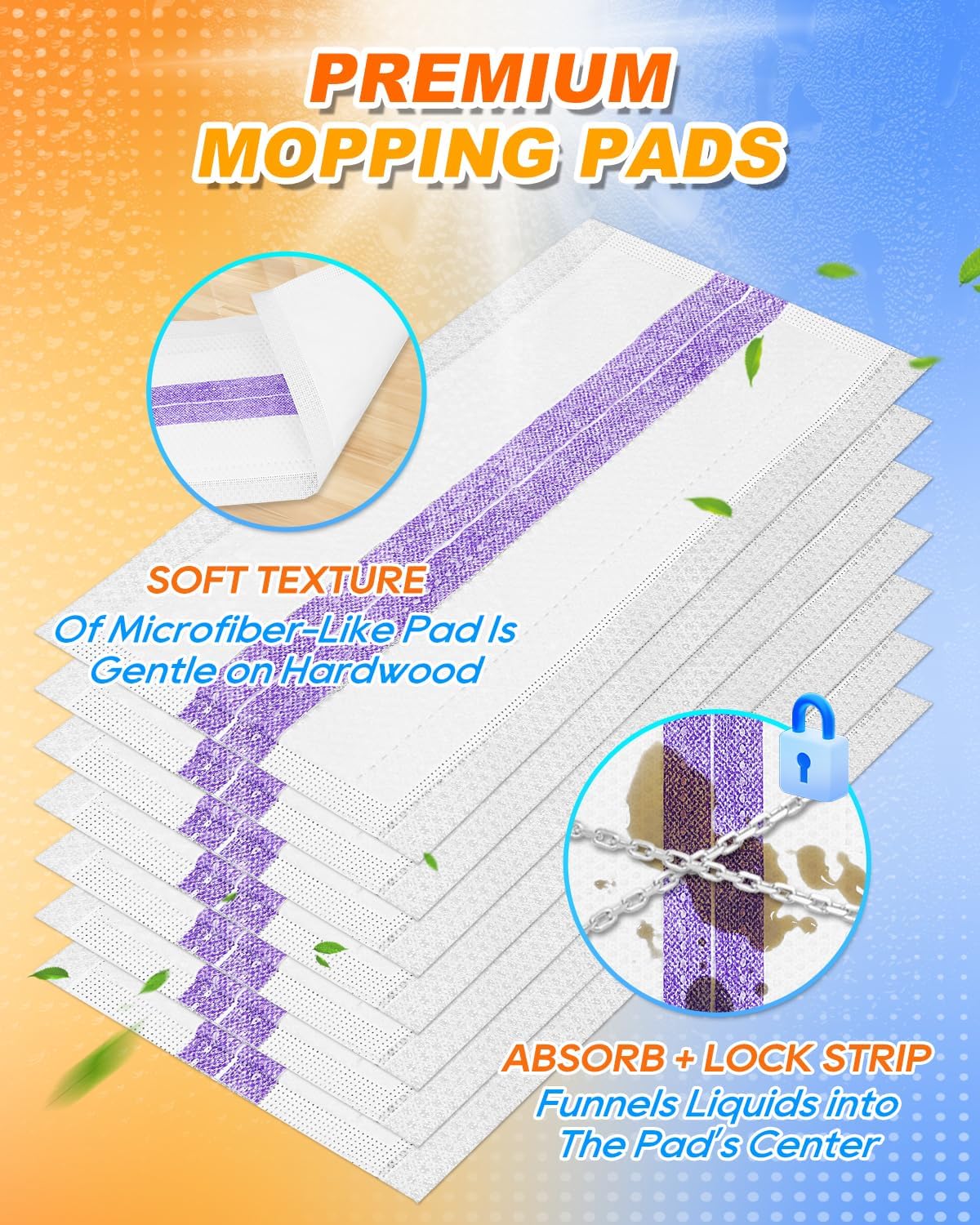 Spray Mop Pad Refill Compatible with Swiffer WetJet Mop, Disposable Multi Surface Floor Mop Pads, Thickness & Absorbent, 10 Count Basic +10 Count Super Water Absorbent