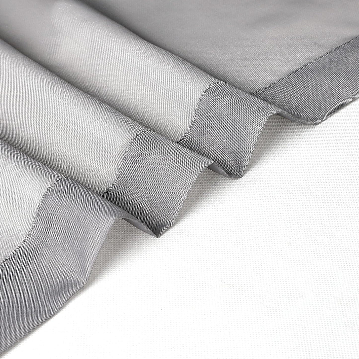 Chyhomenyc Sheer Window Curtains Tier 2 Pieces Set, 36 inch Length, Short Dining Curtains Window Treatment for Small Windows/Bathroom/Cafe/Living Room, Rod Pocket, Charcoal Grey