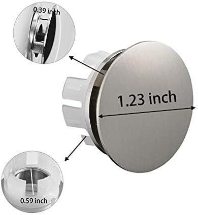 2 Pcs Bathroom Sink Overflow Cover Brushed Nickel Brass Basin Vanity Ceramic Kitchen Trim Replacement Round Caps Dual Layer Insert