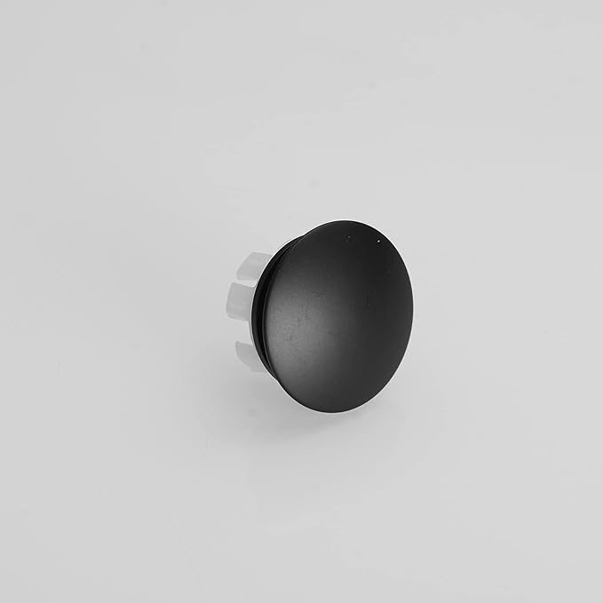 Bathroom Sink Overflow Cover Matte Black Brass Basin Vanity Ceramic Vessel Kitchen Trim Replacement Round Caps Dual Layer Insert, 2 Pack