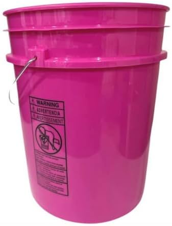 House Naturals 5 Gallon Premium HPDE Plastic Bucket - Made in USA Food Grade Storage Container, BPA Free All Purpose Pail (5, Magenta)