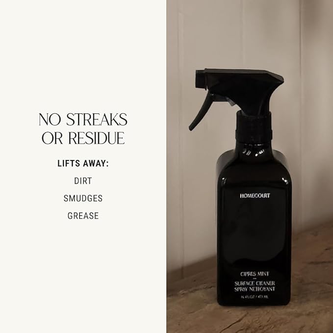 Homecourt All-Purpose Surface Cleaner Spray, Lifts Away Dirt, Smudges & Grease, For Bathroom, Kitchen & more, Clean Formula, Steeped Rose, 16 fl oz, 2.0