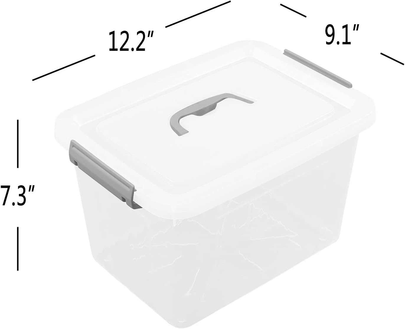 10 L Clear Plastic Storage Box, 6-Pack Storage Latch Box