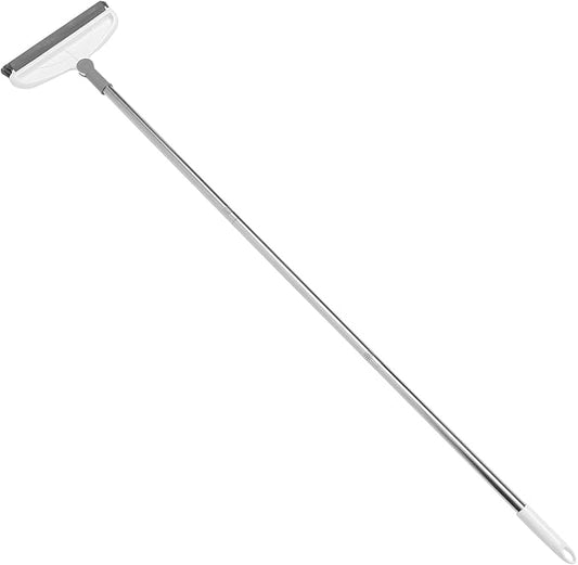 GALPADA Shower Floor Brush with Long Handle 126Cm, Stiff Bristle Scrubbing Brush for Bathroom Tile Grout and Toilet Cleaning, Gray-White Floor Scrubber for Indoor Shower and Kitchen Use