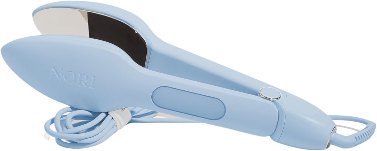Nori Press Travel Steam Iron - Handheld Iron With Optional Steam Feature - No Ironing Board Required - Easy to Use w/ 6 Fabric Settings - Removes Wrinkles - User Manual Included -Blue