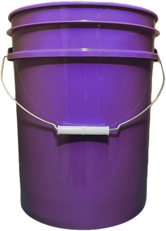 House Naturals 5 Gallon Premium HPDE Plastic Bucket - Made in USA Food Grade Storage Container, BPA Free All Purpose Pail (3, Purple)