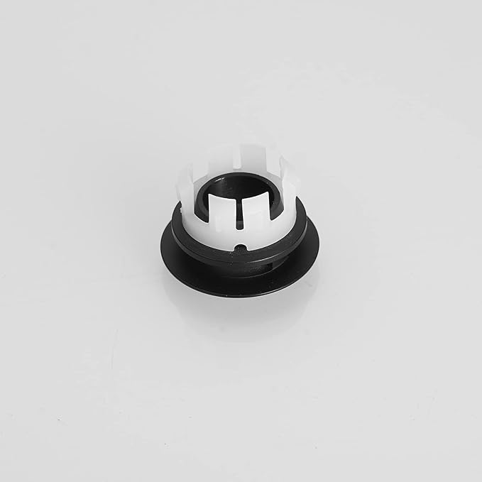 Bathroom Sink Overflow Cover Matte Black Brass Basin Vanity Ceramic Vessel Kitchen Trim Replacement Round Caps Dual Layer Insert, 2 Pack