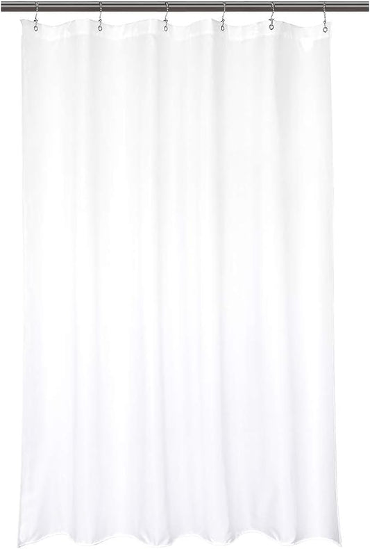 Barossa Design Waterproof Fabric Stall Shower Curtain Liner Microfiber 32" W x 72" H - Hotel Quality, Machine Washable, White Shower Liner for Narrow Bathroom, 32x72