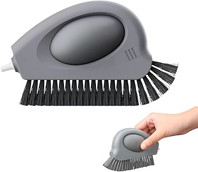 2 in 1 Groove Cleaning Brush with Air-Blowing, Window Track Cleaning Tools, Multifunction Window Track Cleaner with Hard Bristle Scraper, Crevice Brush for Sliding Door Track, Window Seal, Sill (1PC)