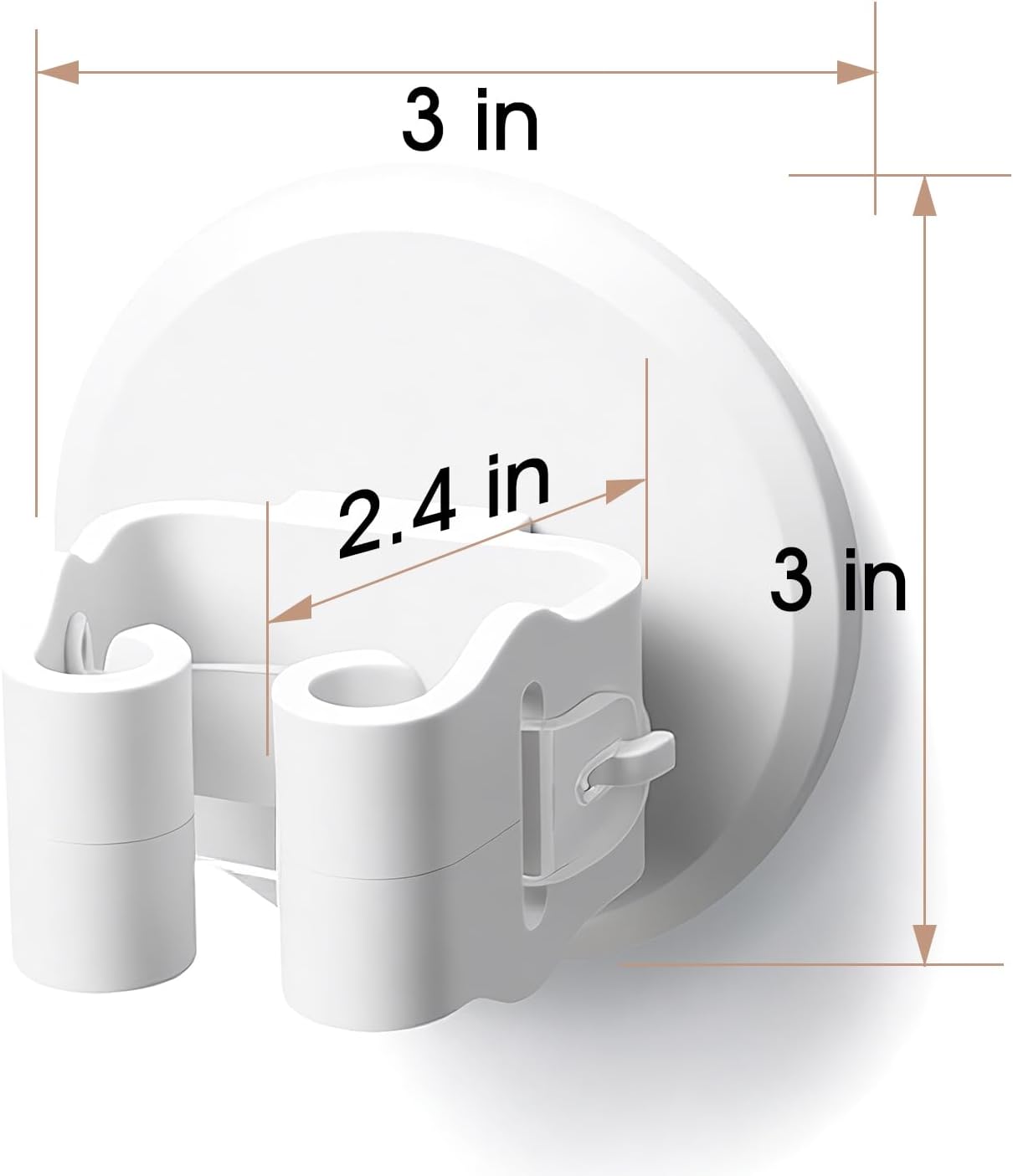 Mop Holder 3 Pack - Wall Mount Broom and Mop Grippers, No Drilling Self Adhesive Hooks, ABS Heavy Duty Storage Organizer for Kitchen, Garage, Bathroom