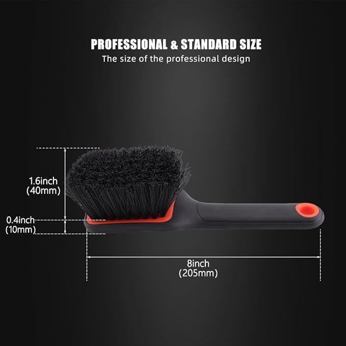 SPTA Tire Brush, Carpet Cleaning Brush, 2Pcs Wheel Brush, Carpet Cleaning Brush,Stiff Synthetic Bristles, Ergonomic Design Handle, Scrub Brush for Floor Mats,Car Wheel Hub Cleaning,Car Interior, Home