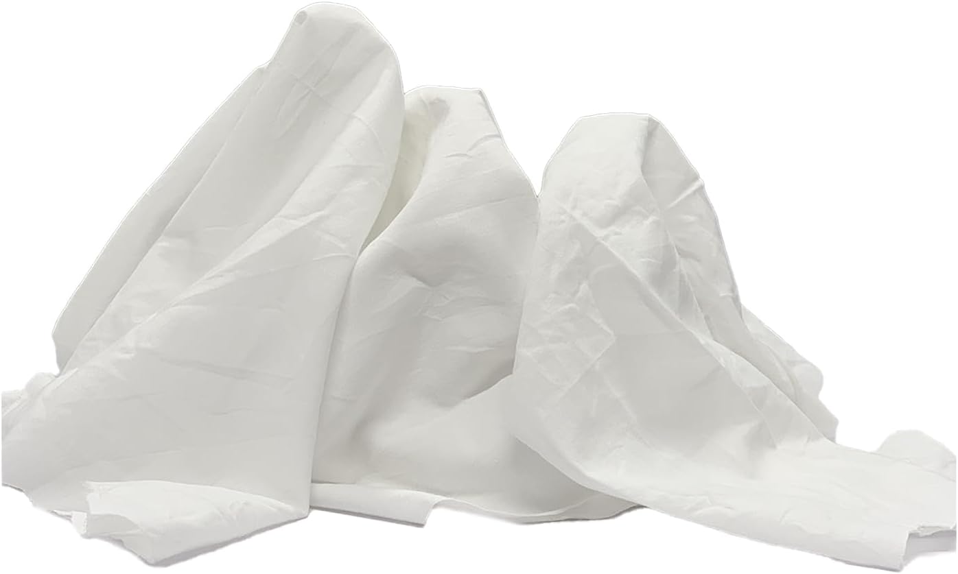 Recycled White Sheeting Cleaning Rags (600 lbs. Pallet 24x25 lbs. Box) – Lint Free White Cotton Cloths for Manufacturing | Automotive | Janitorial | Shop Rags Bulk - Multipurpose