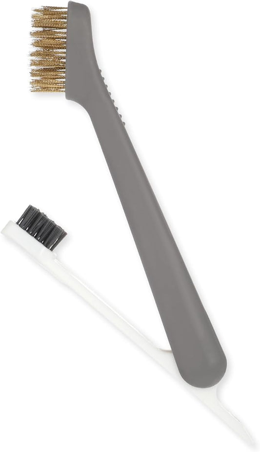 Kitchen Cleaning Scrub Brush Deep Gas Stove Brass Wire Brush with Stiff Bristles & Cooktop Scraper Stainless Steel Scrubber for Range Hood Grease Grime Rust Cleaner for Pot Pan Household Cleaning Tool