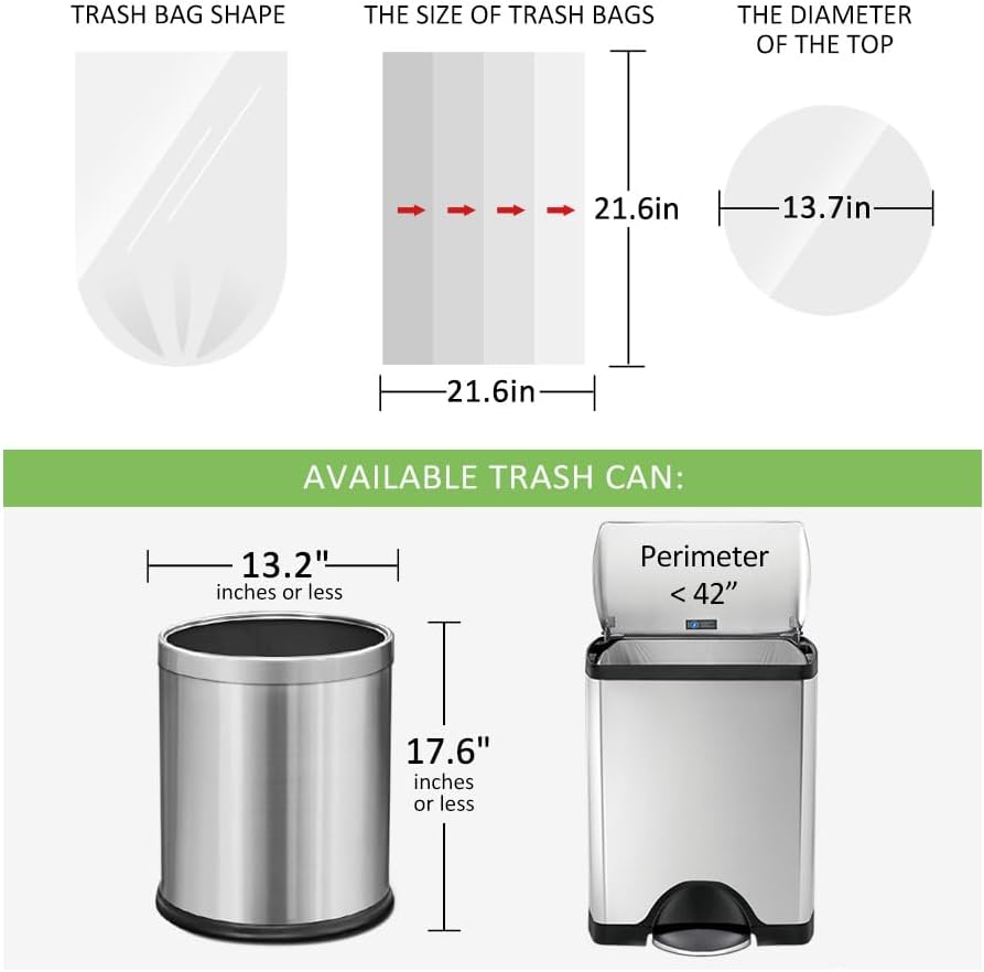 5 Gallon 180 Counts Small Strong Trash Bags Garbage Bags by RayPard, fit 18-20 Liter, 4.5-5,5.3 Gal trash Bin Liners for Home Office Kitchen Bathroom Bedroom, Black