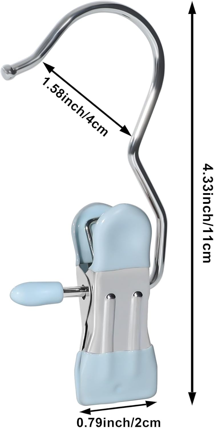 15/30/50Pcs Upgrade Double Head Clamp Dipped Clothespin for Laundry Hooks with Clips, Boot Holder, Hanging Clips, Portable Multifunctional Hangers Single Clip Space Saving for Jeans, Hats (50, Blue)