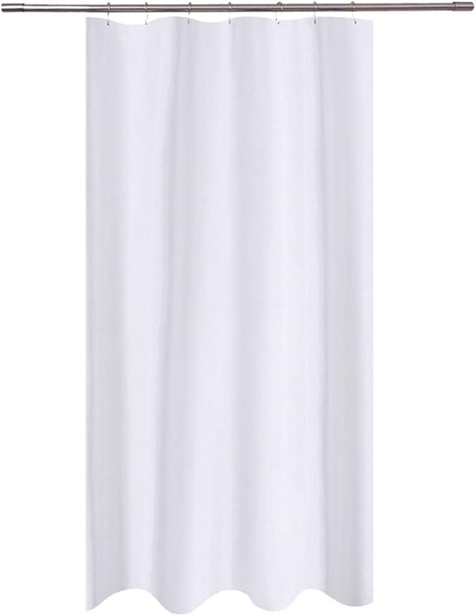 N&Y HOME Fabric Shower Curtain Liner 40 x 72 inches Bath Stall Size, Hotel Quality, Washable, Water Repellent, White Spa Bathroom Curtains with Grommets, 40x72