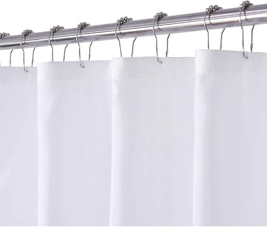 N&Y HOME Fabric Shower Curtain or Liner with Magnets - Washable Hotel Quality Cloth Shower Curtain for Bathroom - White, 71x72
