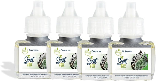 Scent Fill Oakmoss Plug in Air Freshener, 4 Scented Oil Refills