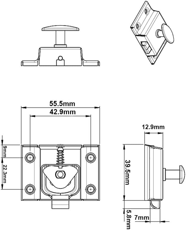 QCAA Oval Turn Cabinet Latch, for Cupboard & Other Furniture, Large, Antique Copper, Made in Taiwan, 4 Pack