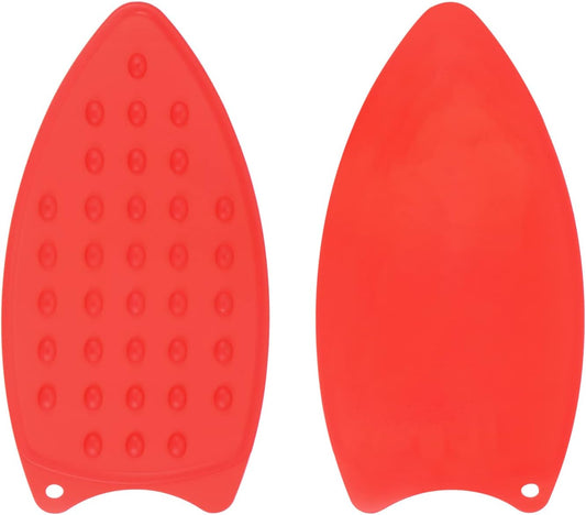 HARFINGTON 2pcs Silicone Iron Rest Pad, Multipurpose Iron Hot Resistant Mat Iron Rest Plate for Ironing Board Hot Heat Resistant Steam Compact Mat, Red