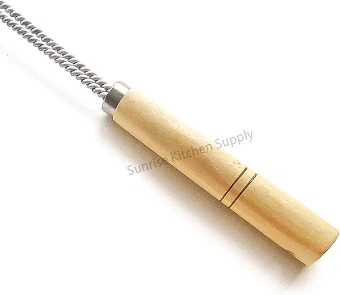 SUNRISE Fryer Brush with Long Handle (Stainless Steel, Single Brush)