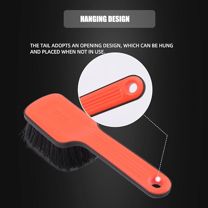 SPTA Tire Brush, Carpet Cleaning Brush, 2Pcs Wheel Brush, Carpet Cleaning Brush,Stiff Synthetic Bristles, Ergonomic Design Handle, Scrub Brush for Floor Mats,Car Wheel Hub Cleaning,Car Interior, Home