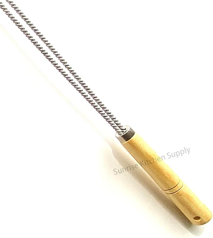 SUNRISE Fryer Brush with Long Handle (Brass, Single Brush)