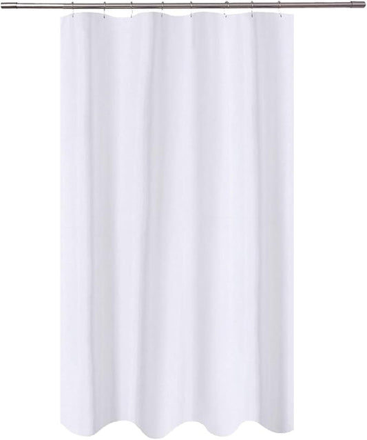 N&Y HOME Fabric Shower Curtain Liner 48 x 72 inches Bath Stall Size, Hotel Quality, Washable, Water Repellent, White Spa Bathroom Curtains with Grommets, 48x72