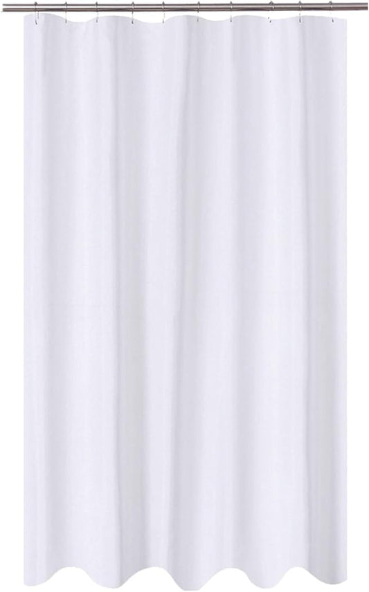 N&Y HOME Fabric Shower Curtain Liner Extra Long Stall Size 54 Width by 80 Length inches, Hotel Quality, Washable, White Bathroom Curtains with Grommets, 54x80