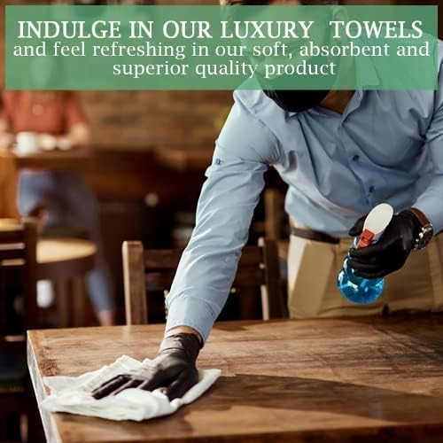 100% Cotton Terry Towel Cleaning Rags Pearl White 14'x17'|Pack of 100|Soft Large Cleaning Rags|Super Absorbent|Quick Dry|Multipurpose Towels|Restaurant Towels|Reusable Shop Rags