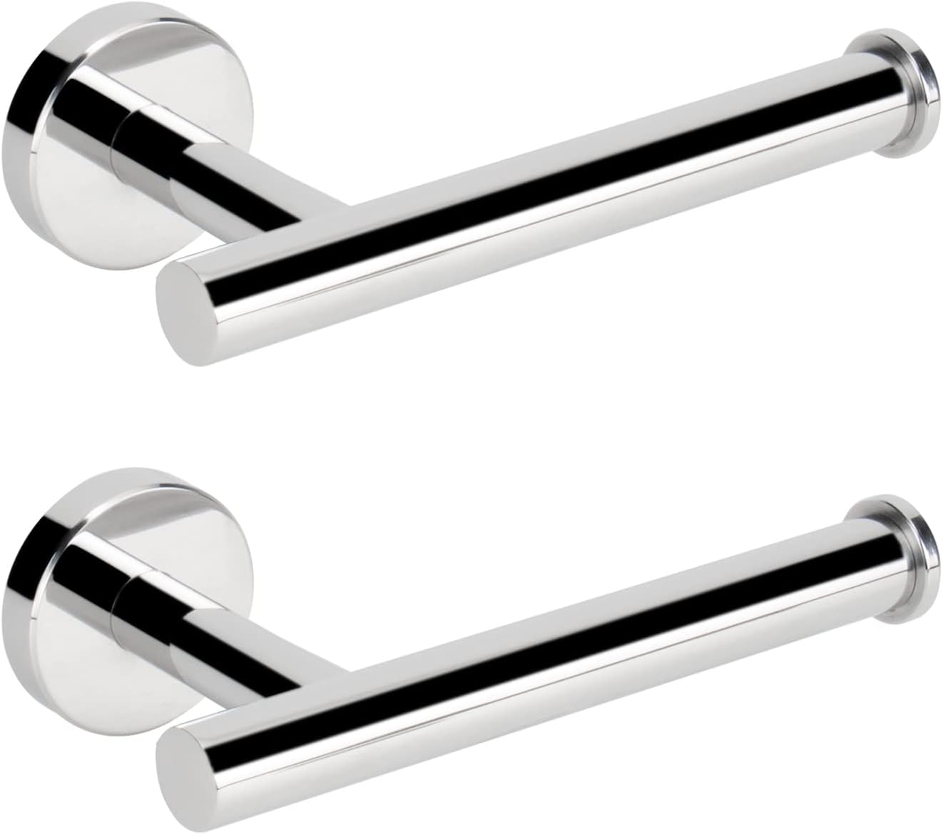NearMoon Bathroom Toilet Paper Holder, Premium SUS304 Stainless Steel Rustproof Wall Mounted Toilet Roll Holder for Bathroom, Kitchen (2 Pack, Chrome Finish)