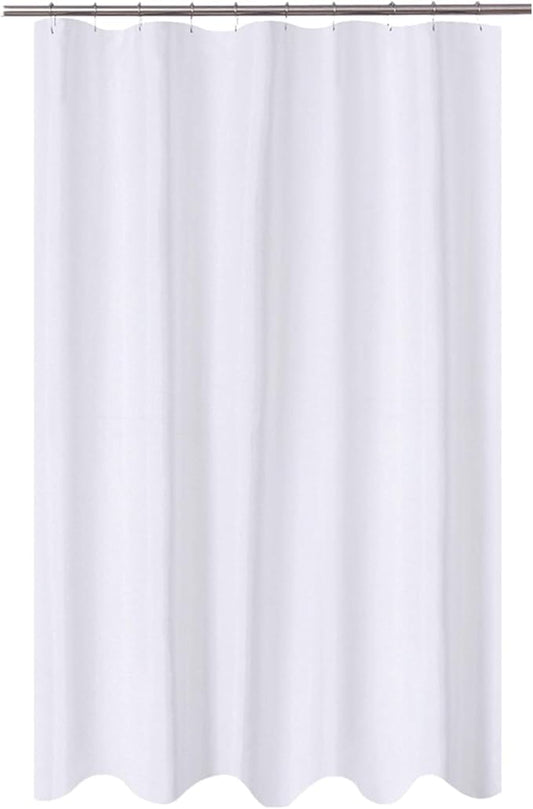 N&Y HOME Fabric Shower Curtain Liner Longer Stall Size 54 x 75 inches, Hotel Quality, Washable, White Bathroom Curtains with Grommets, 54x75