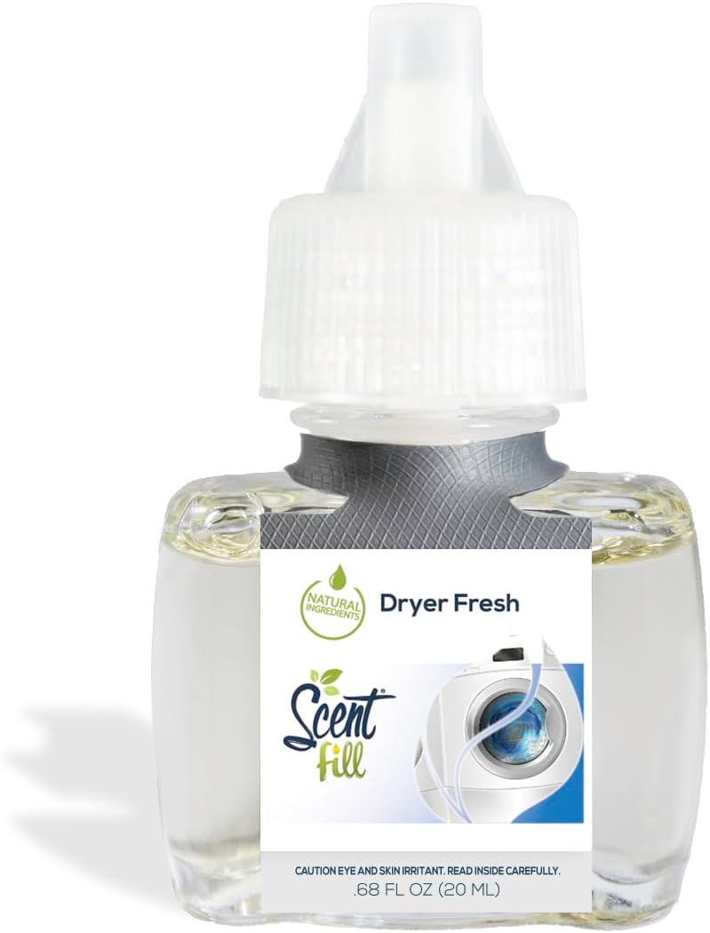 Scent Fill Dryer Fresh Plug in Air Freshener, 4 Scented Oil Refills