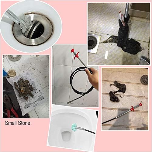 Drain Snake Drain Clog Remover Flexible Grabberable Pick Up Cleaning Tool Reacher Claw Stick, Drain Auger Grab Trash Hairs from Drain,Sink,Bathroom Tub Toilet Hose (79 Inch Drain Snake Tool)
