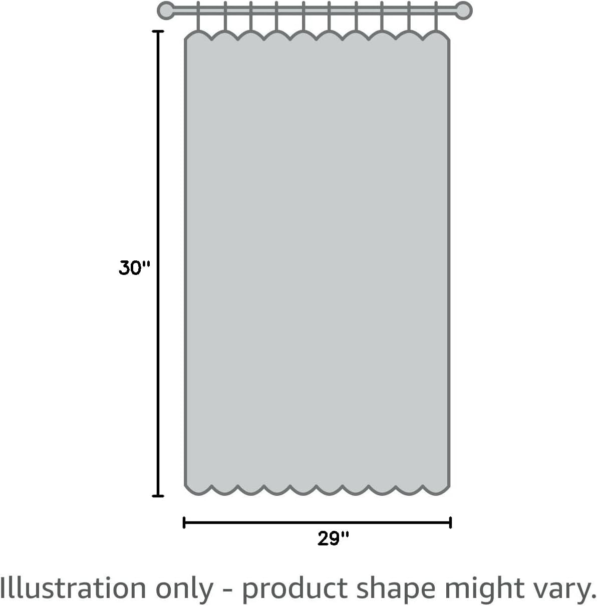 PONY DANCE Greyish White Small Window Curtain Panels Room Darkening Curtain Tiers for Nursery with Top Grommet (Only Block 60-75% Lights), 29 x 30 Inch, 1 Pair
