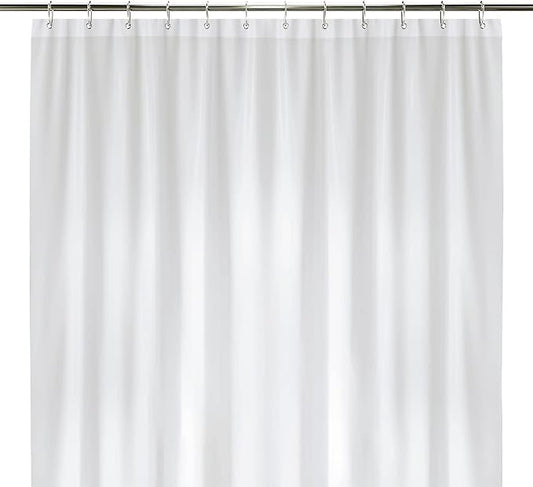 LiBa Waterproof Plastic Shower Curtain - Bathroom Shower Curtain Premium PEVA Non-Toxic with Rust Proof Grommets White 8G Heavy Duty Bathroom Accessories 72x72 - White