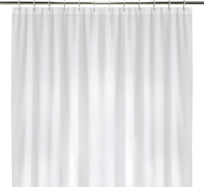 LiBa Bathroom Shower Curtain - Waterproof Plastic Shower Curtain Premium PEVA Non-Toxic with Rust Proof Grommets White 8G Heavy Duty Bathroom Accessories 72x96