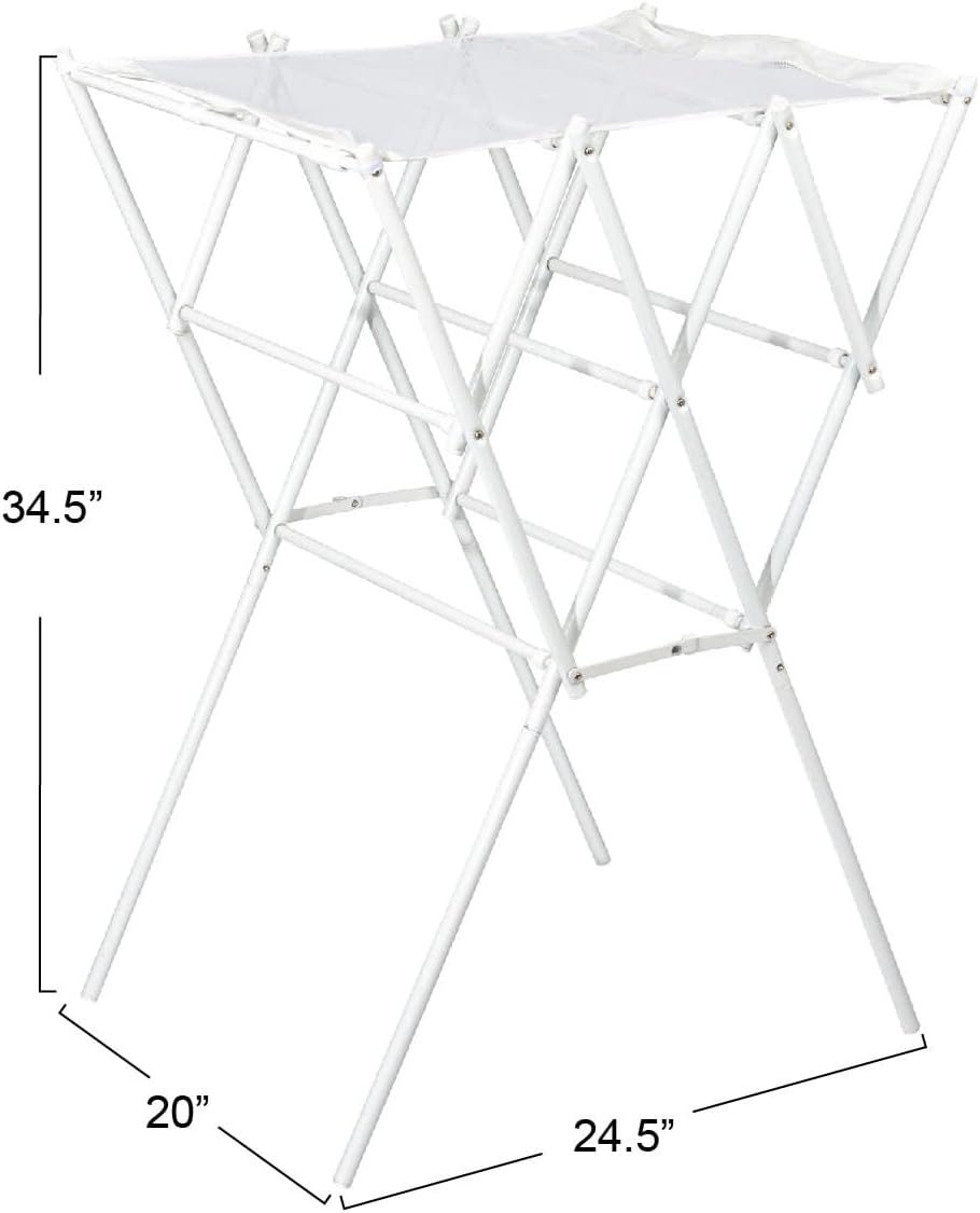 Household Essentials Clothes Drying Rack, Foldable, Expandable and Collapsible Laundry Drying Rack, White