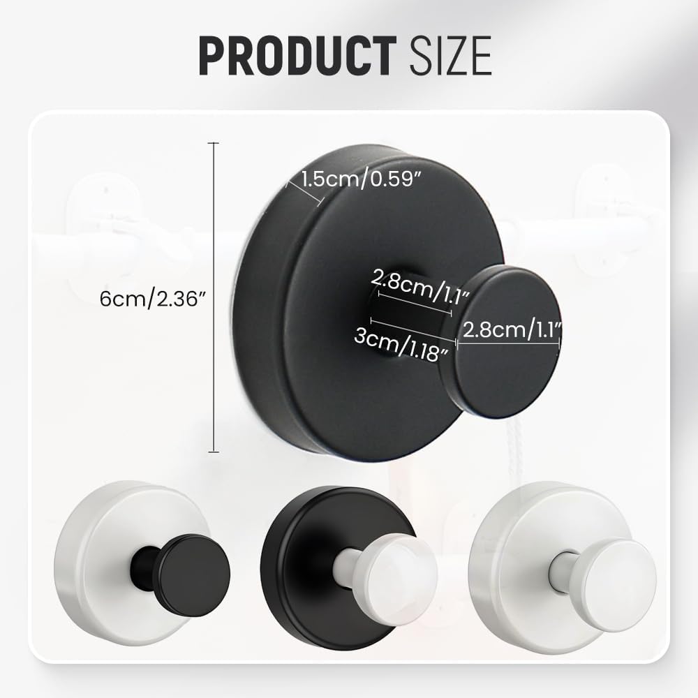 Suction Cup Hooks for Wreaths, 2025 New No Drill Suction Cup Hooks on Glass, Wreath Hanger for Front Door, Rustproof Hook Holder Towel Hook for Window Bathroom Mirrors Tile (1, Black)