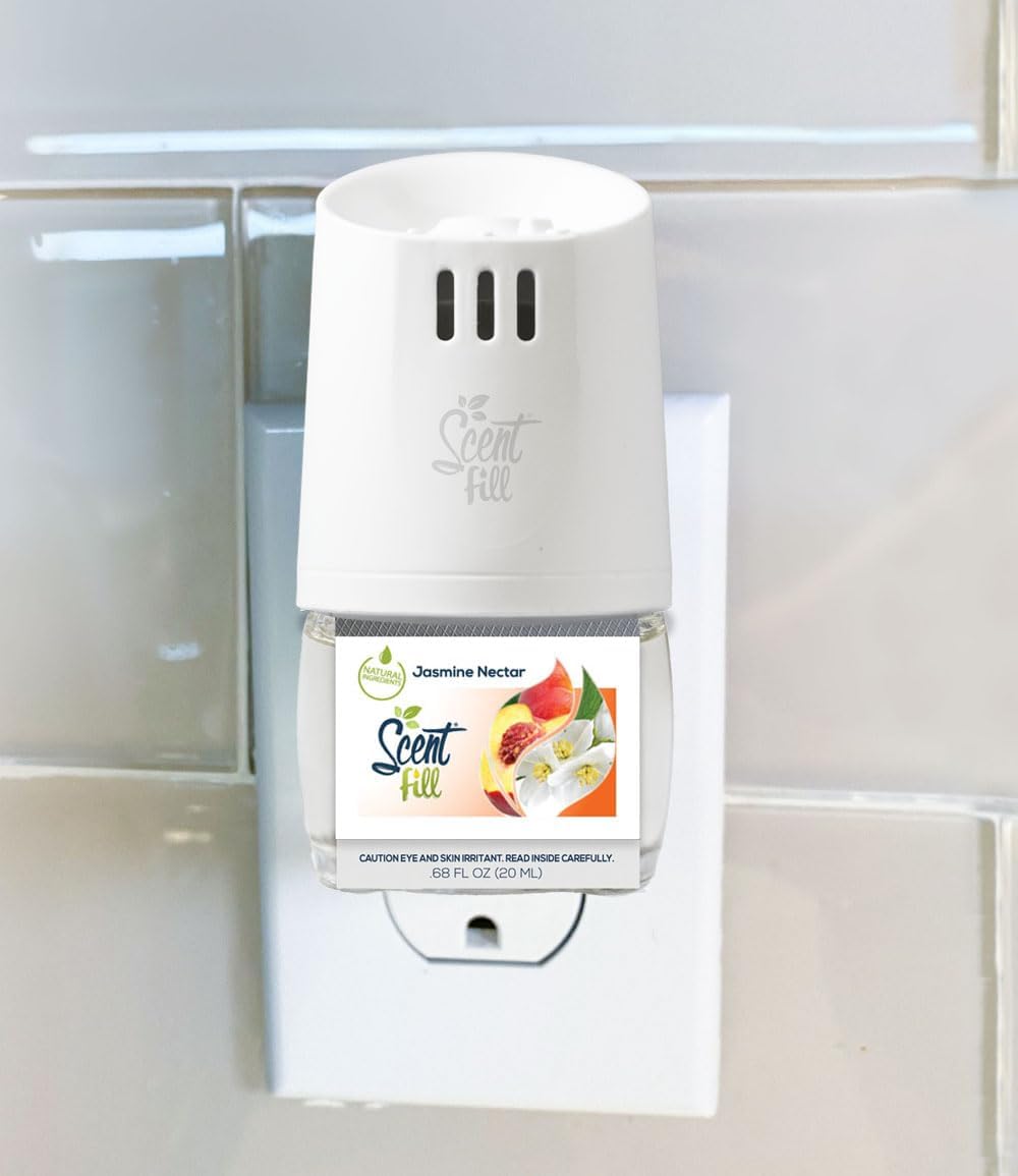 Scent Fill Jasmine Nectar Plug in Air Freshener, 4 Scented Oil Refills